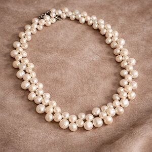 Double Strand Freshwater Pearl Necklace with Soft Luster